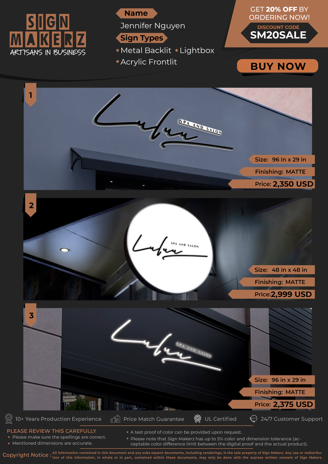 Business Signs for Jennifer Nguyen