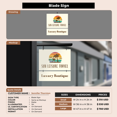 Blade Sign For Jennifer Thornton