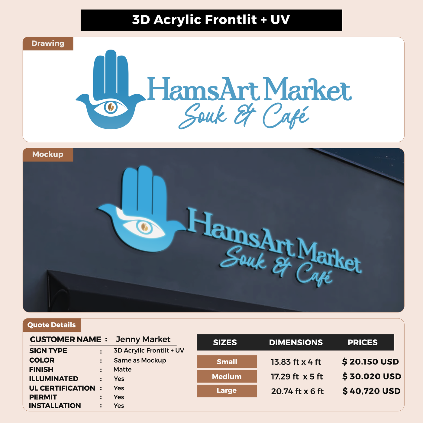 Business Signs for Jenny Market
