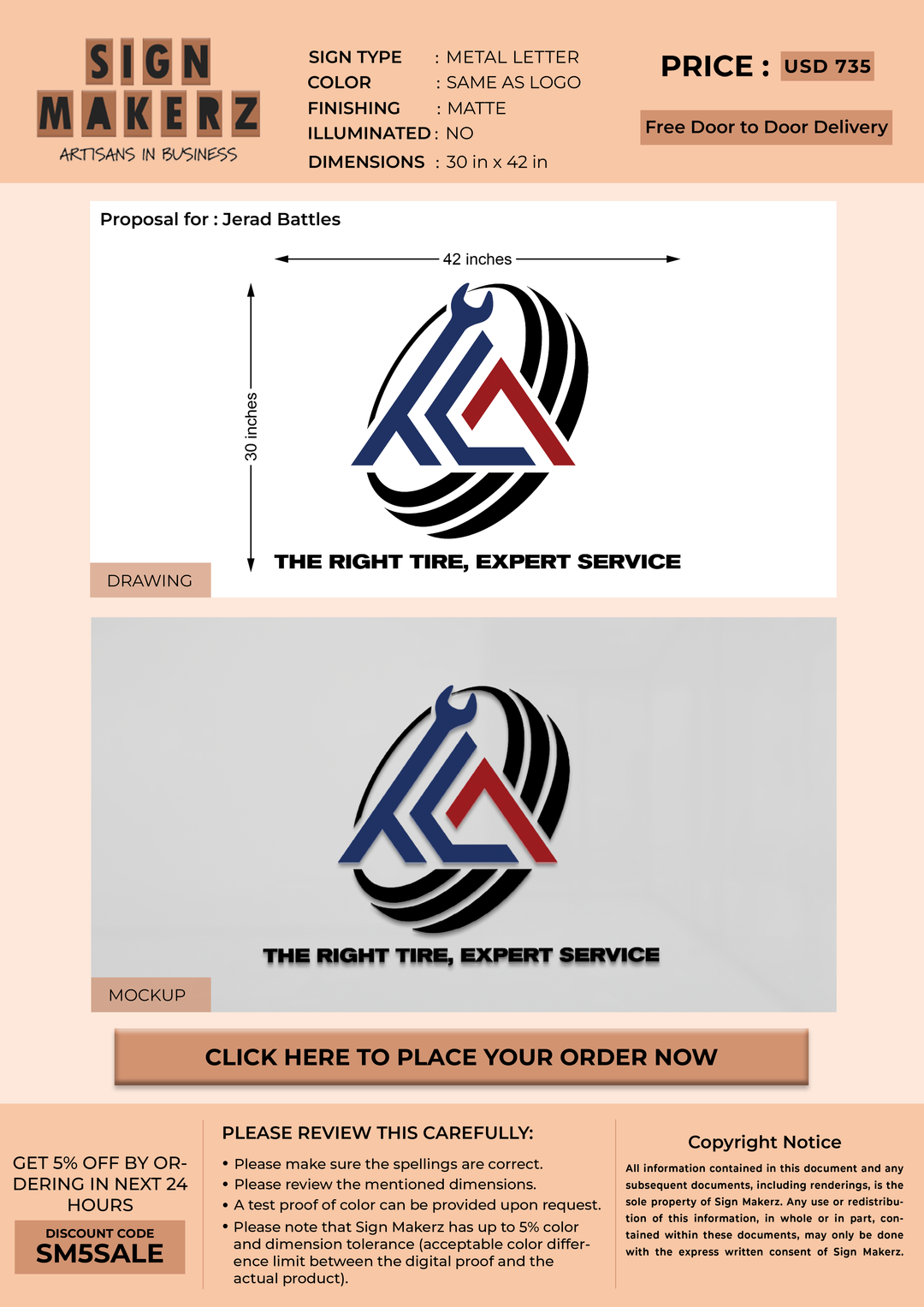 Business signage for Jerad Battles