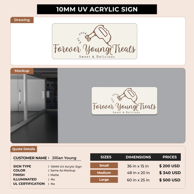 Business signage for Jillian Young