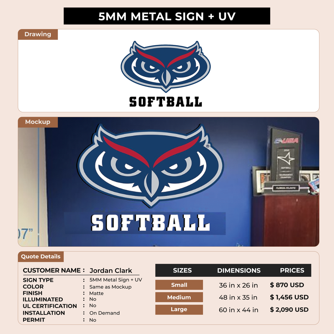 Business signage for Jordan Clark