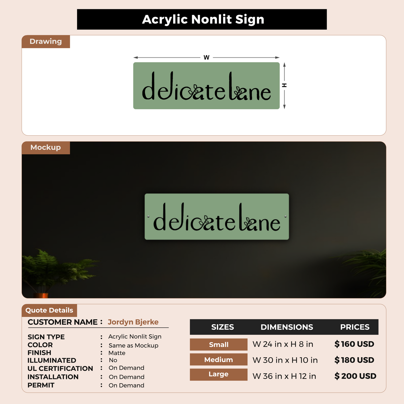 Custom Signs For Jordyn Bjerke