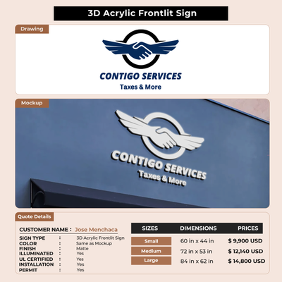 Business signage for Jose Menchaca