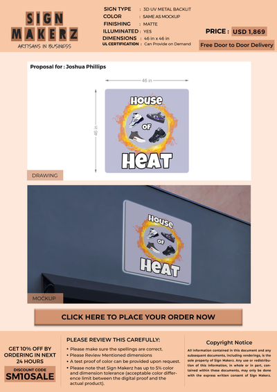 3D UV Metal Backlit sign for Joshua Phillips