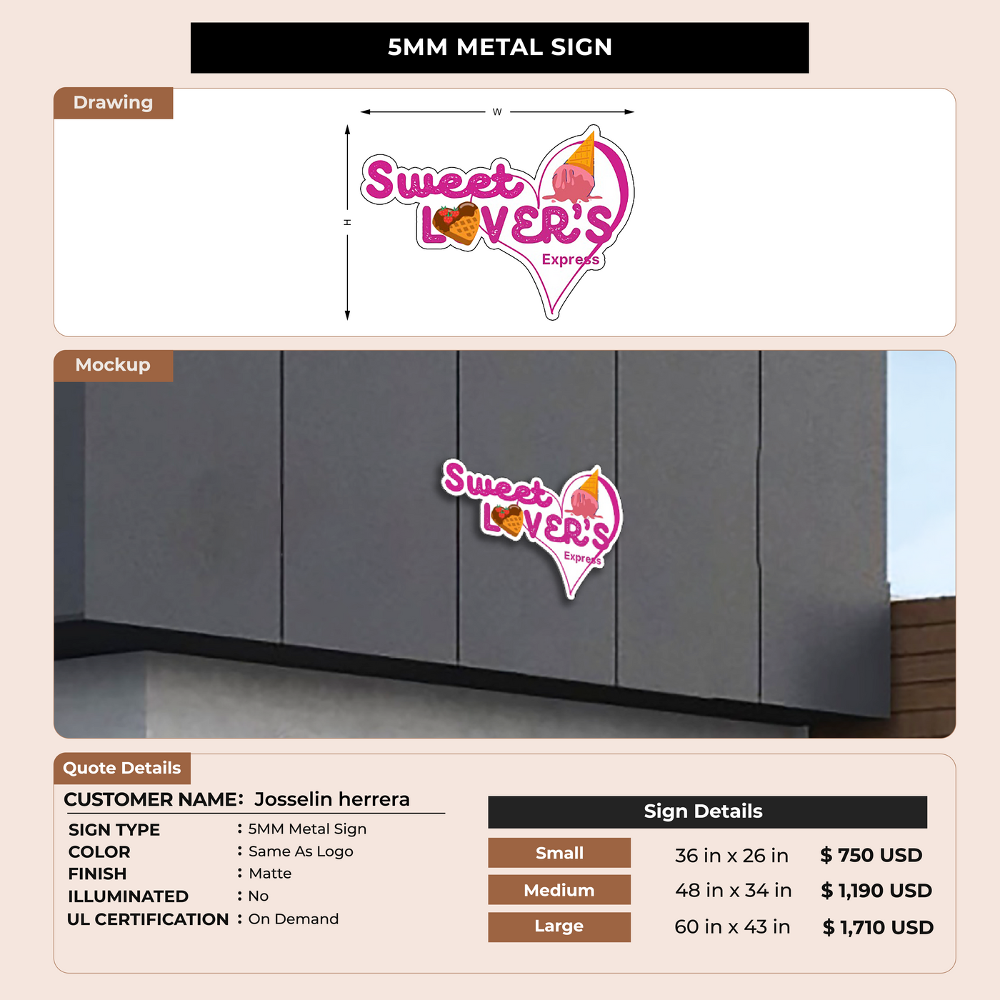 Business Signage for Josselin herrera
