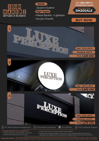 Business Signs for Jovanni Dufont