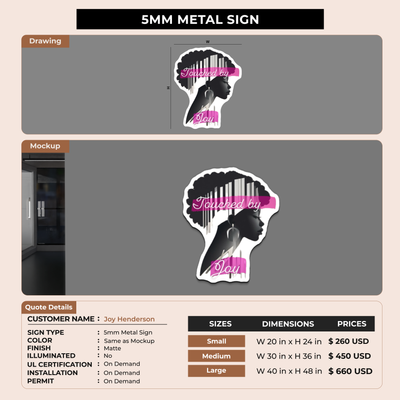 5mm Metal Sign for Joy Henderson