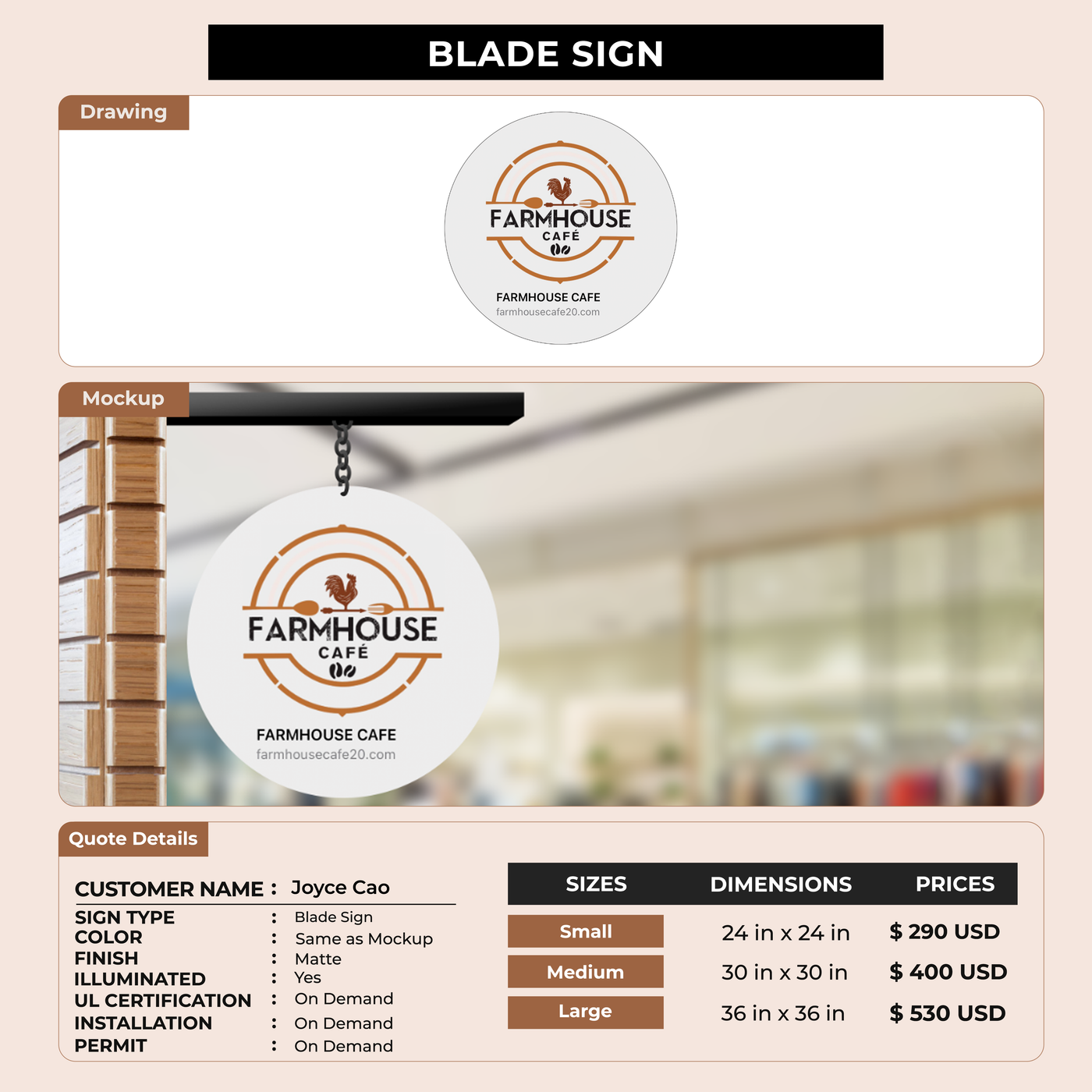 Blade Sign for Joyce Cao