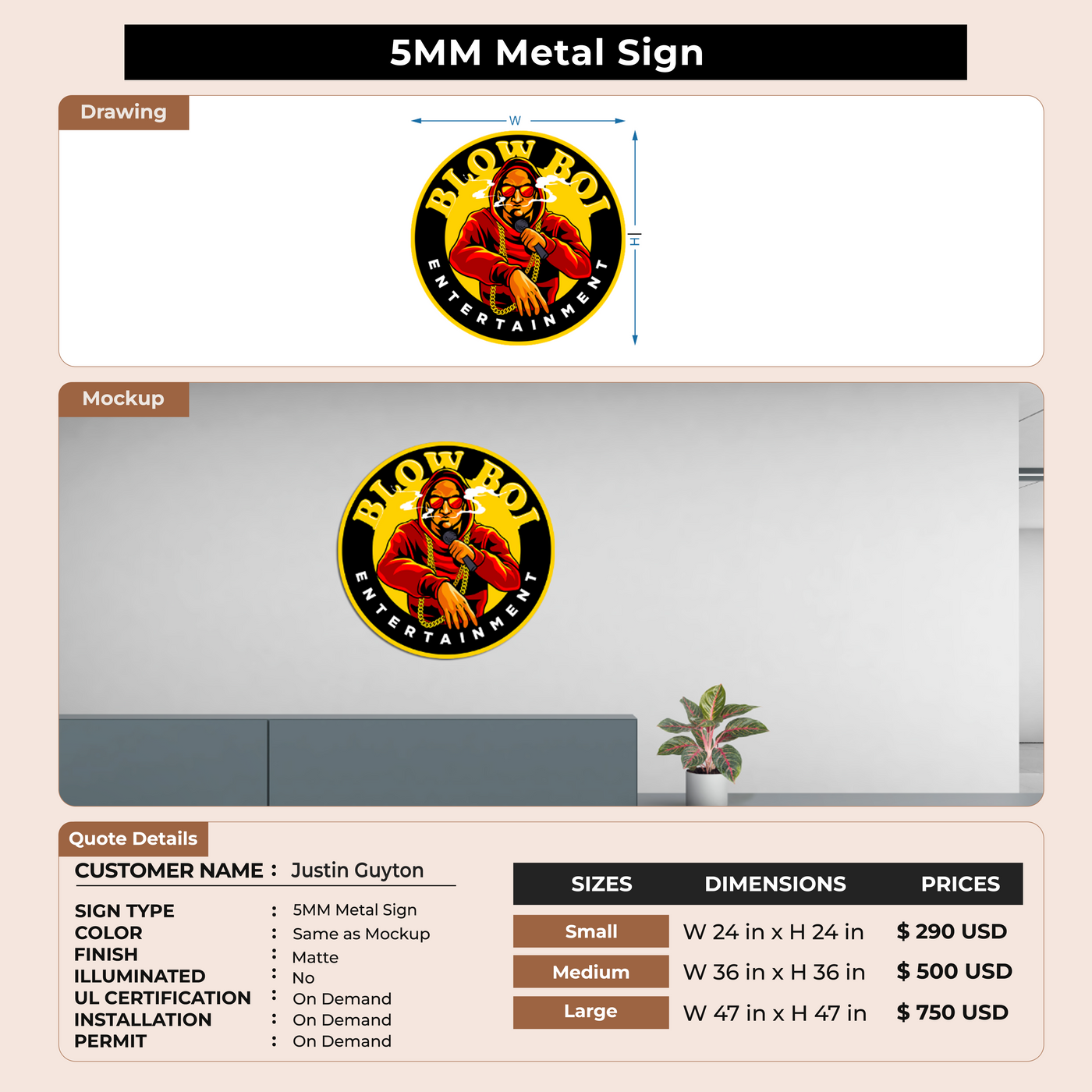 Custom Signs For Justin Guyton