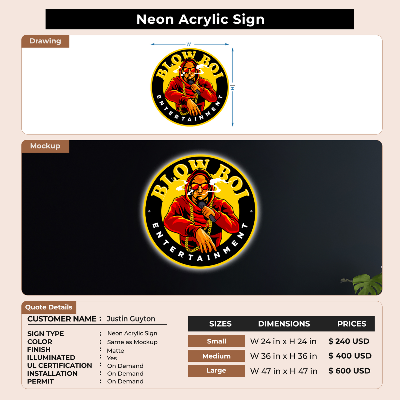 Custom Signs For Justin Guyton