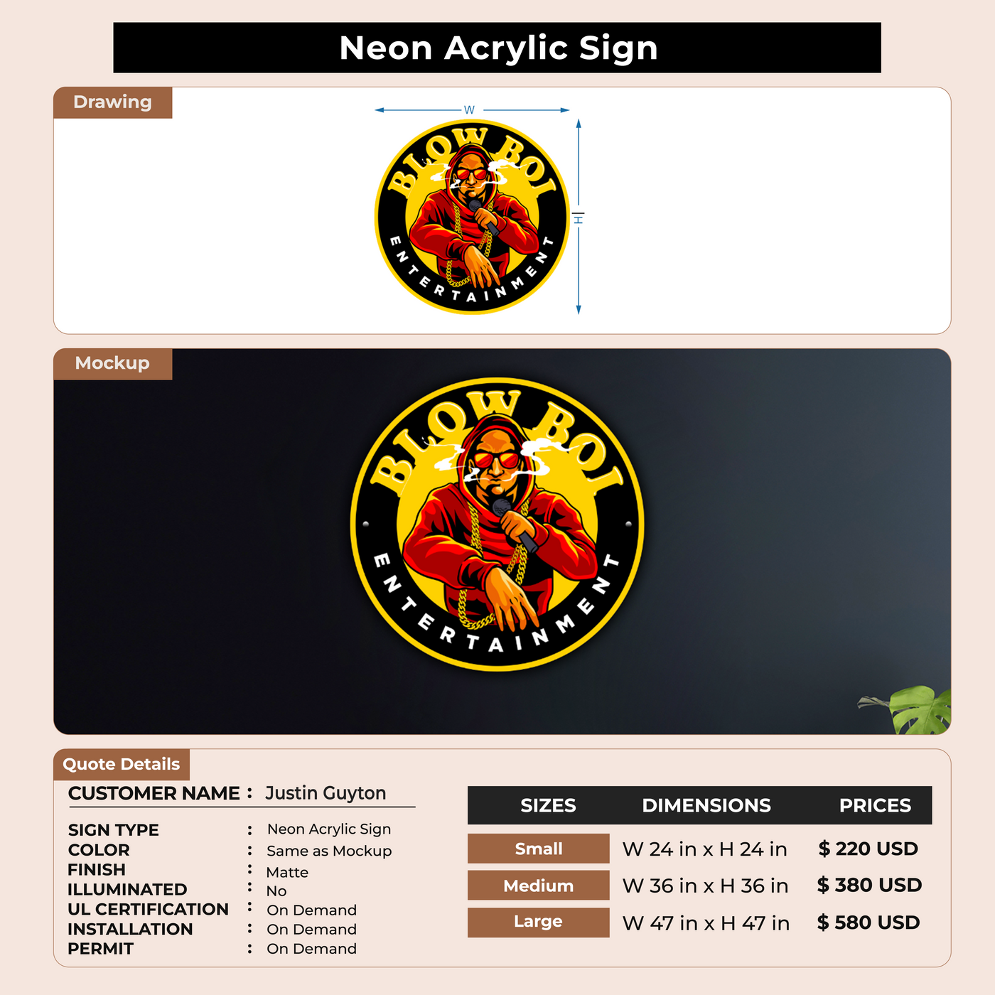 Custom Signs For Justin Guyton