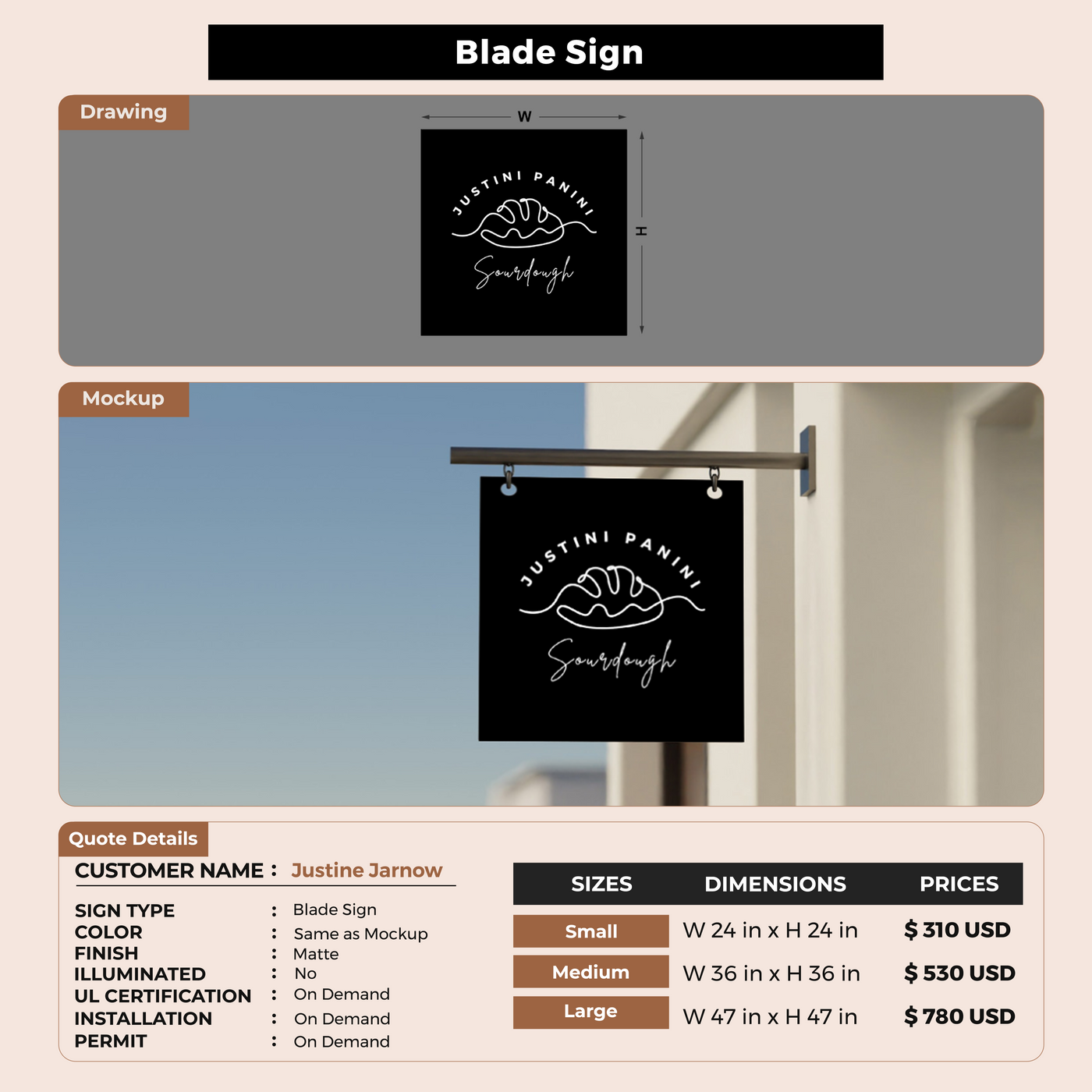 Blade Sign For Justine Jarnow