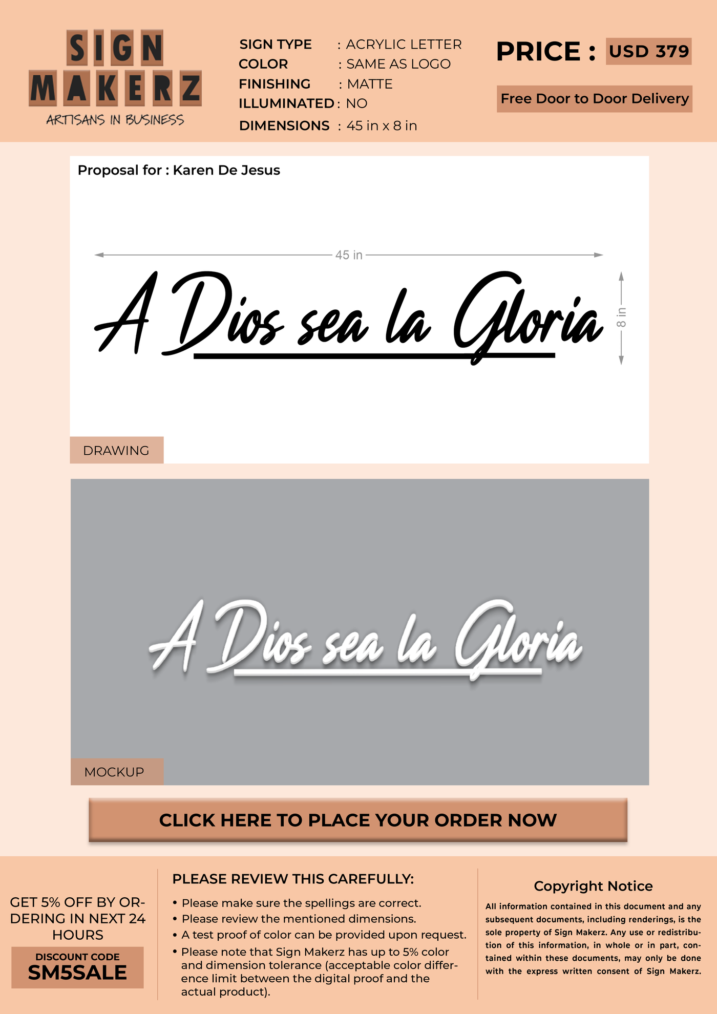Custom Signs for Karen De Jesus