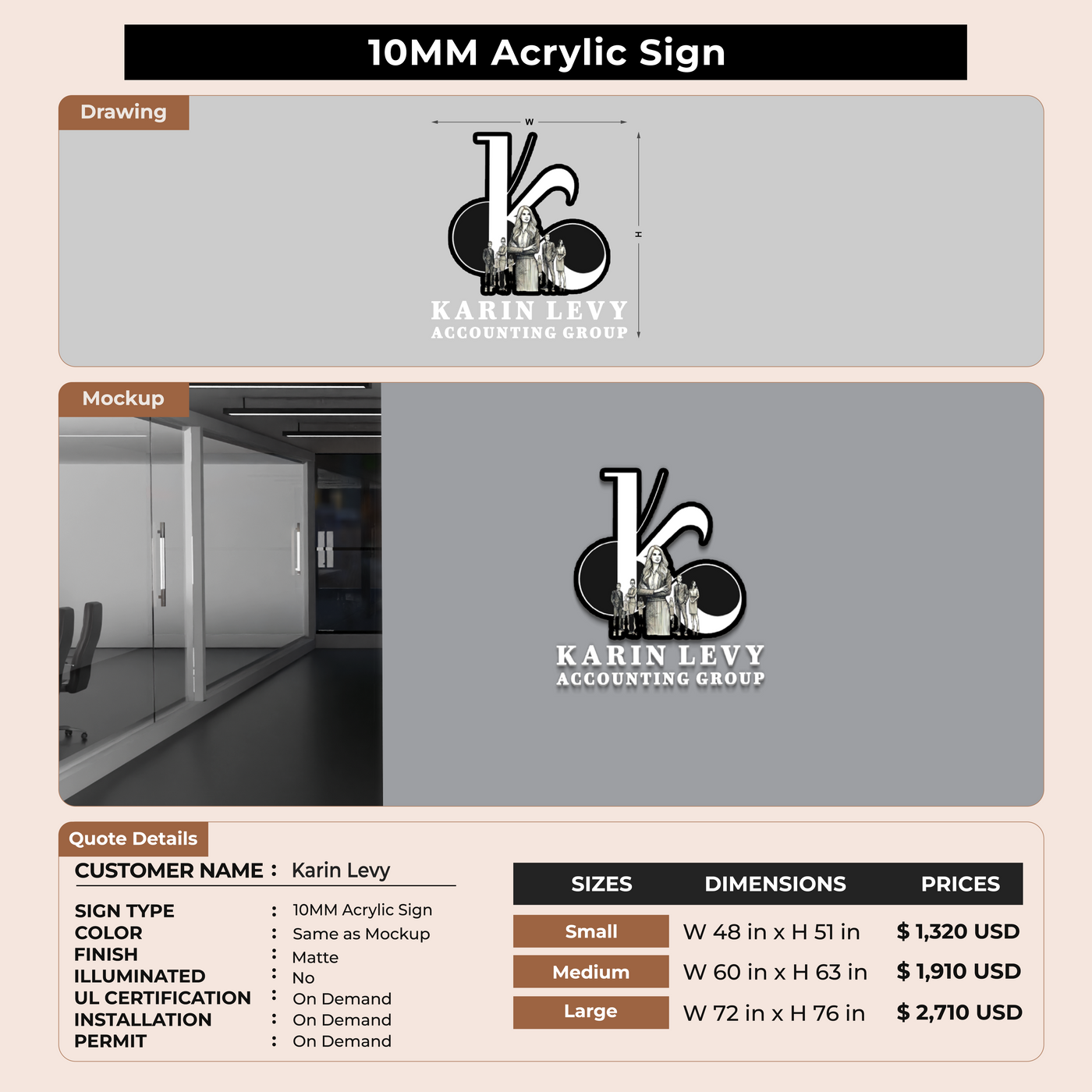 Custom Signs For Karin Levy