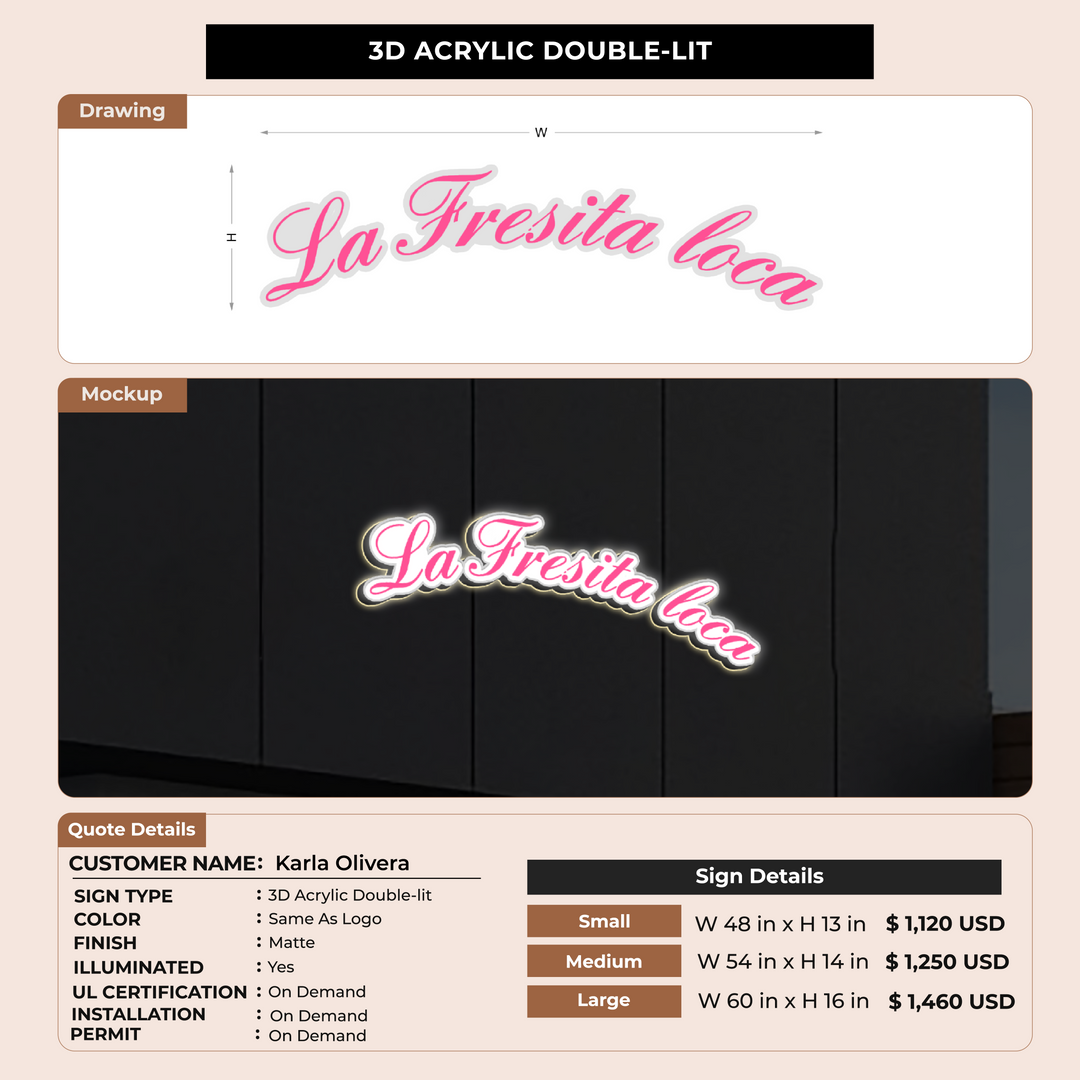 Custom Signs for Karla Olivera