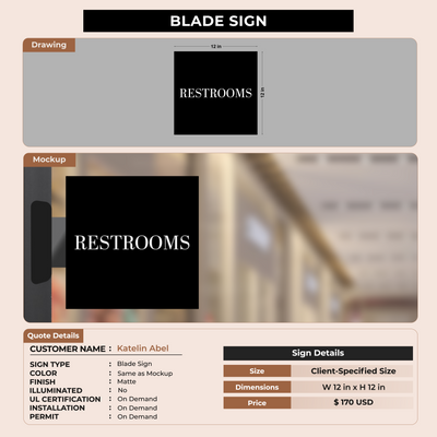 2D Blade Sign For Katelin Abel