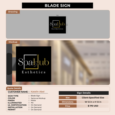 2D Blade Sign For Katelin Abel