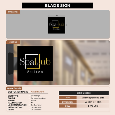 2D Blade Sign For Katelin Abel