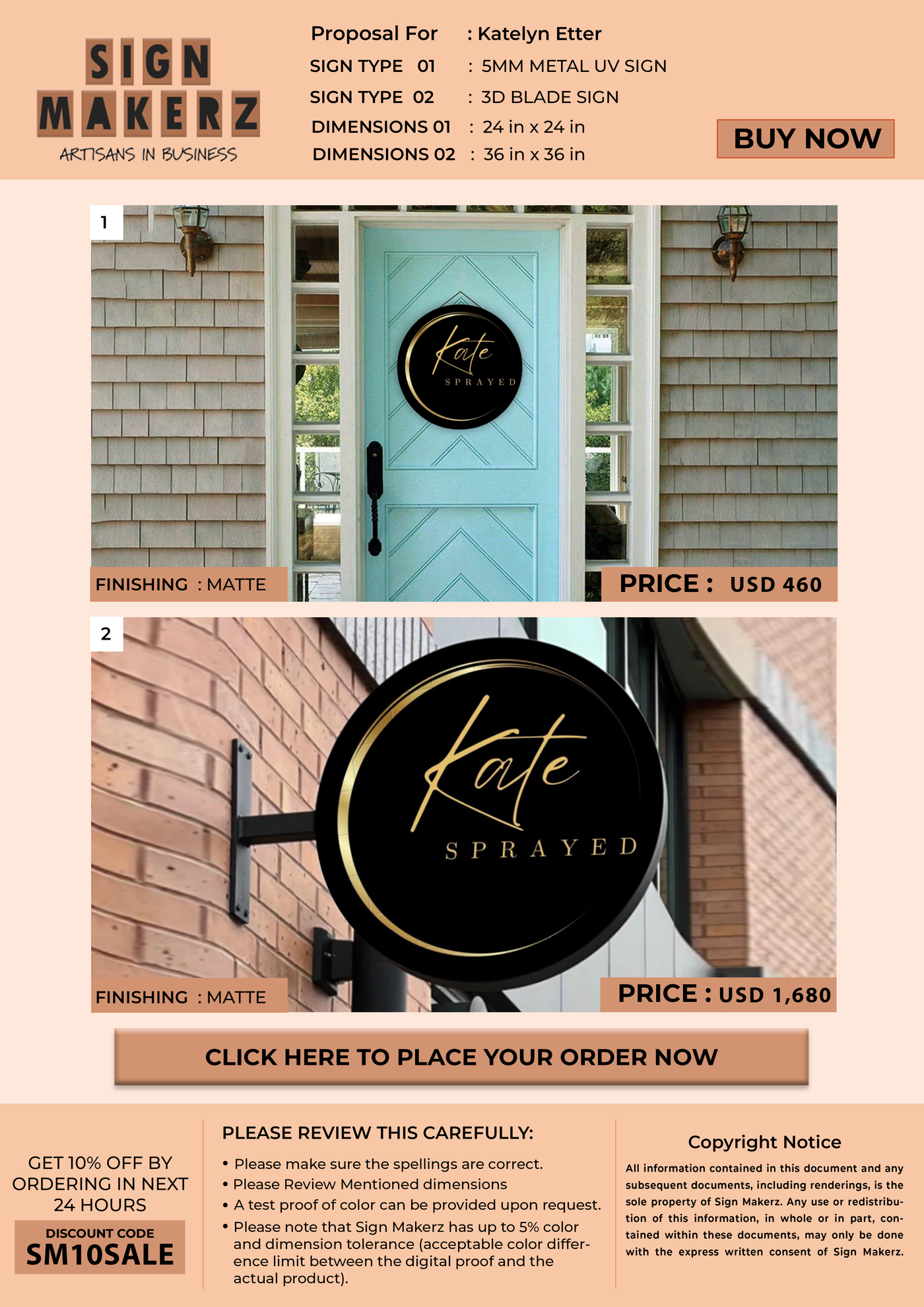 Business signage for Katelyn Etter