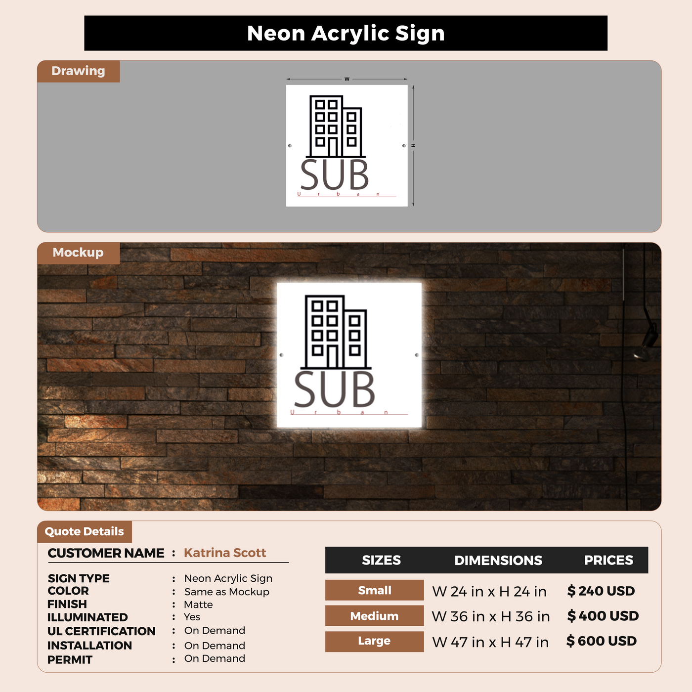 Custom Signs For Katrina Scott
