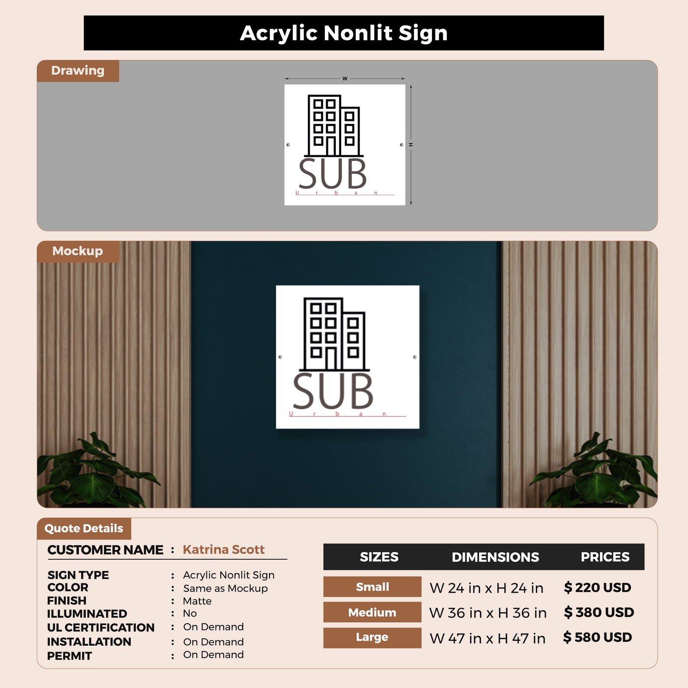 Custom Signs For Katrina Scott