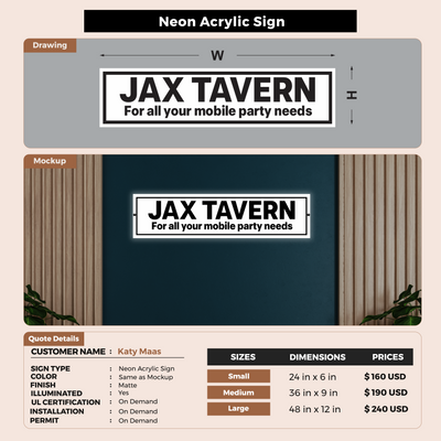 Business signage for Katy Maas