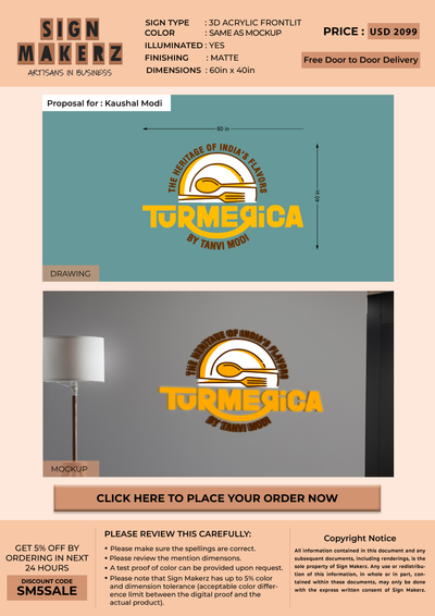 3D Acrylic Frontlit Sign for Kaushal Modi