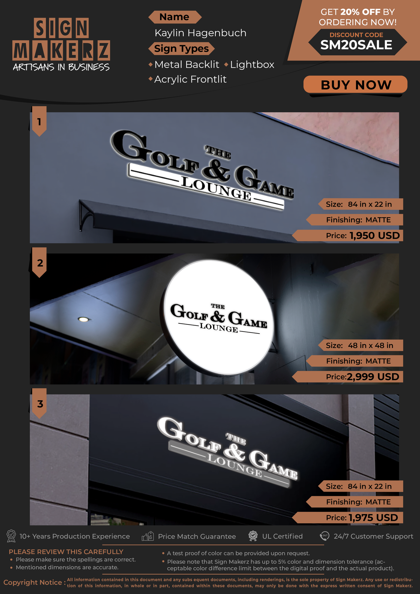 Business Signs for Kaylin Hagenbuch