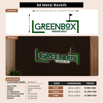Business signage for Keaton G