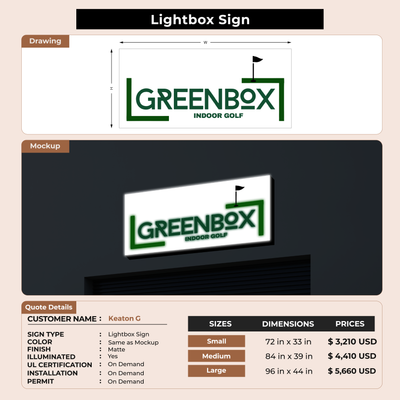 Business signage for Keaton G