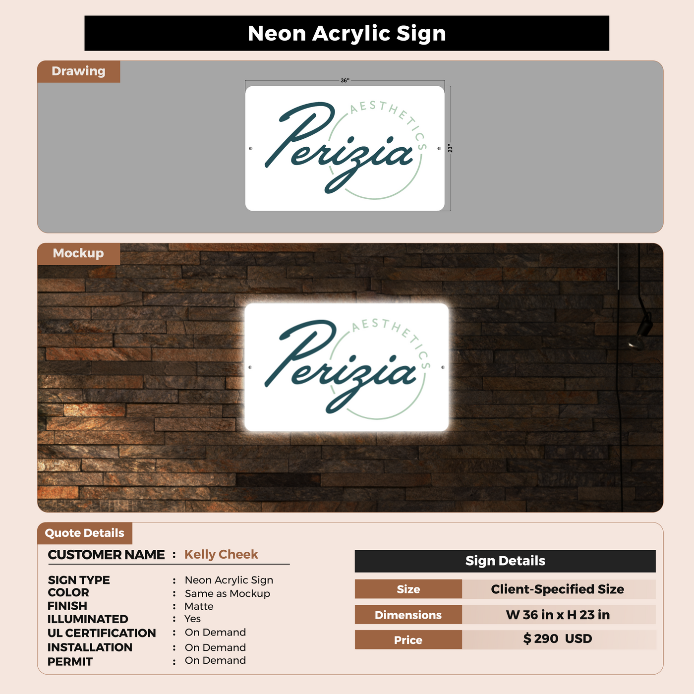 Custom Sign For Kelly Cheek