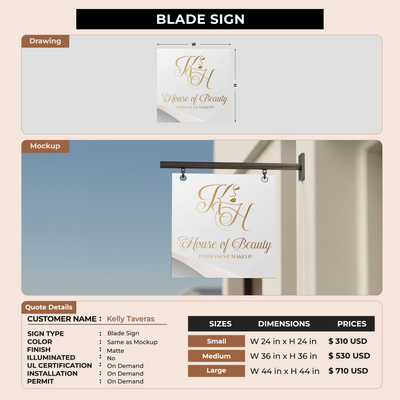 Business signage for Kelly Taveras