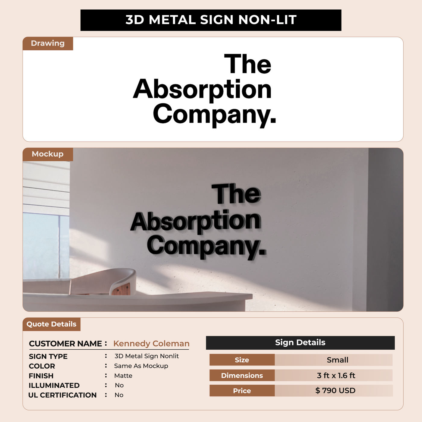 Custom Signs for Kennedy Coleman