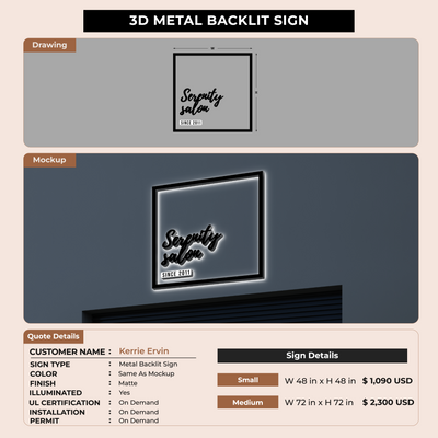 3D Metal signs for Kerrie Ervin