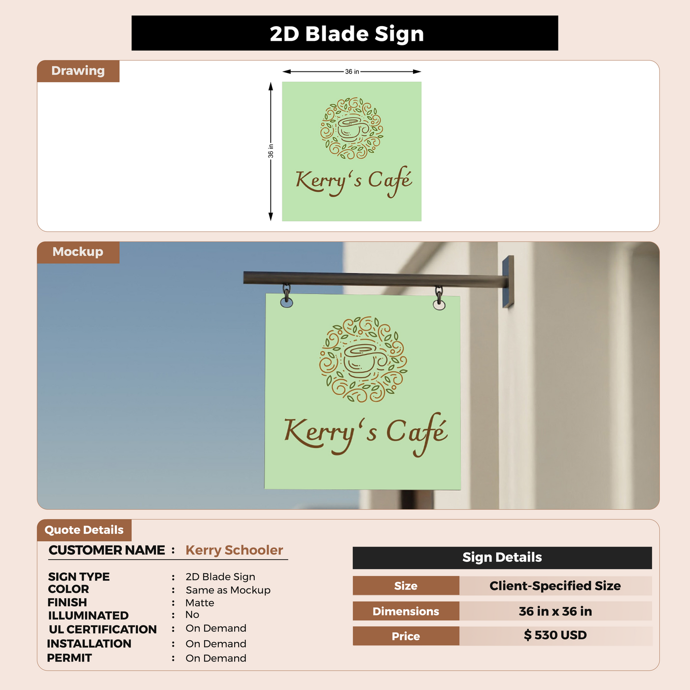 Business signage for Kerry Schooler