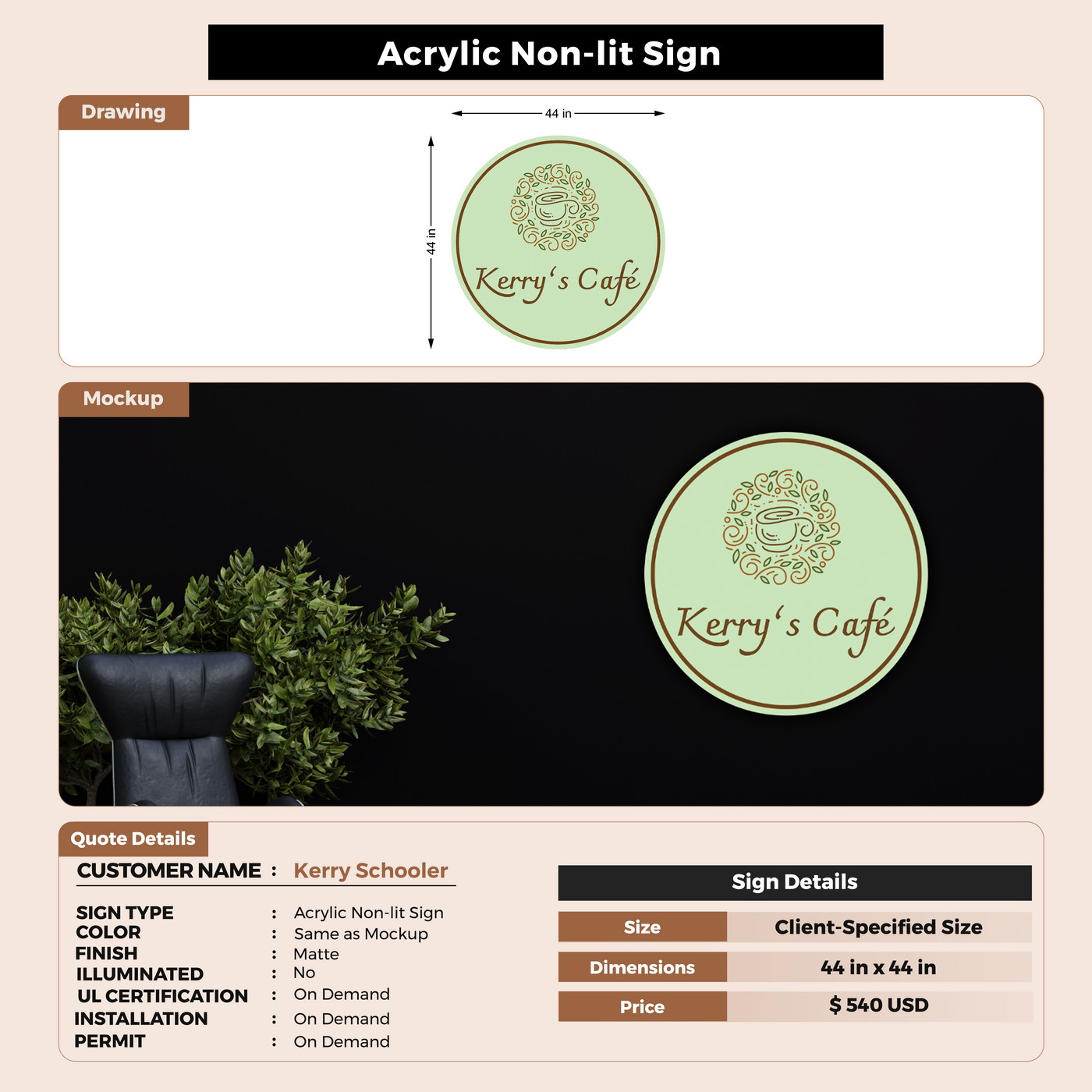 Business signage for Kerry Schooler