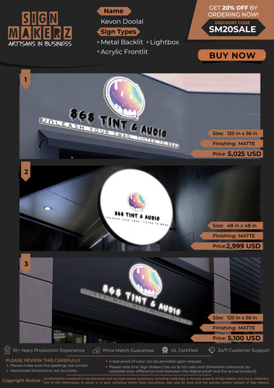Business Signs for Kevon Doolal