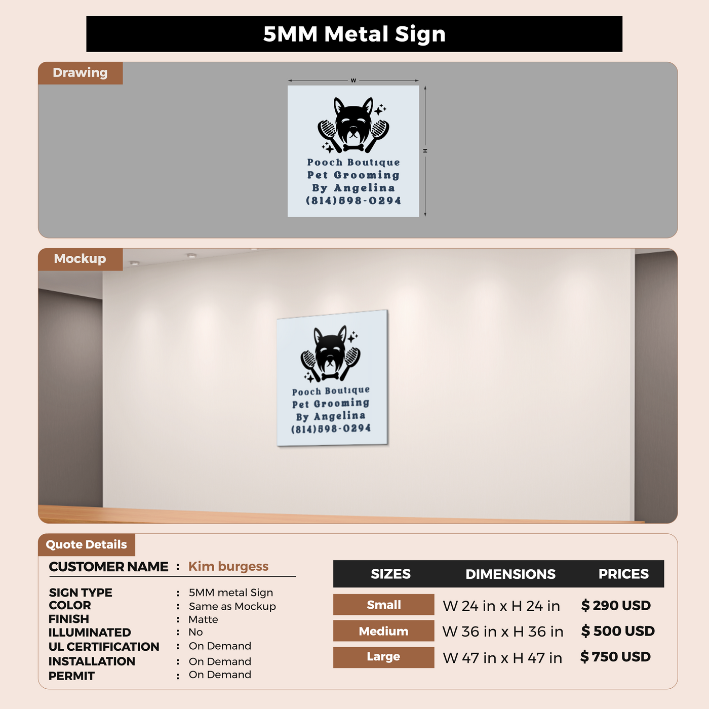 Custom Signs For Kim burgess
