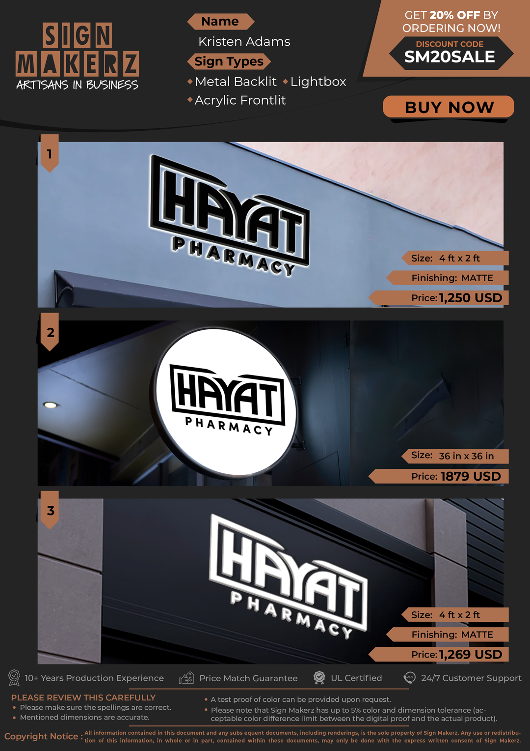 Business Signs For Kristen Adams