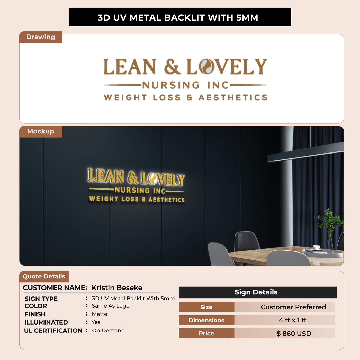 Business signage for Kristin Beseke