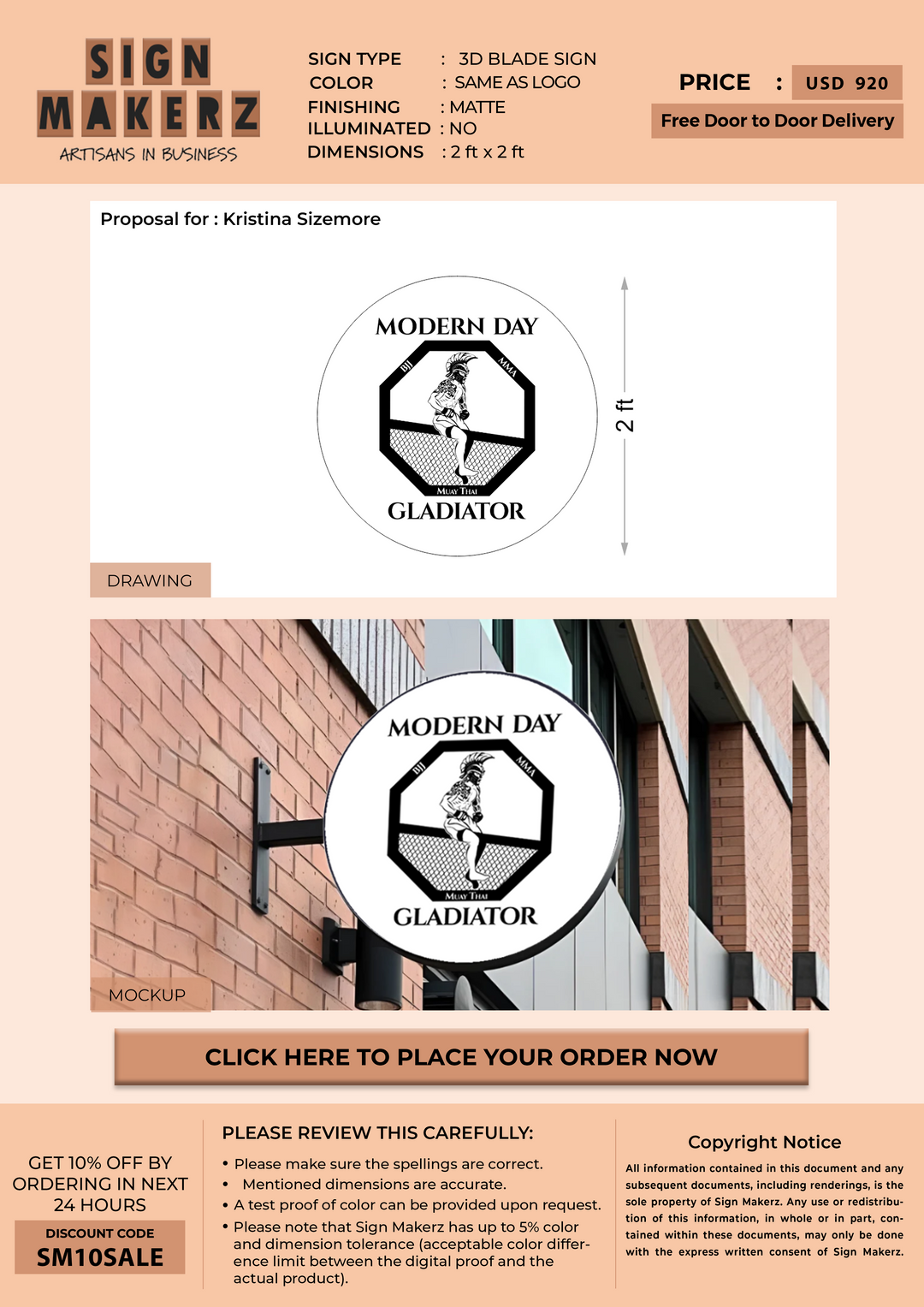 Business signage for Kristina Sizemore