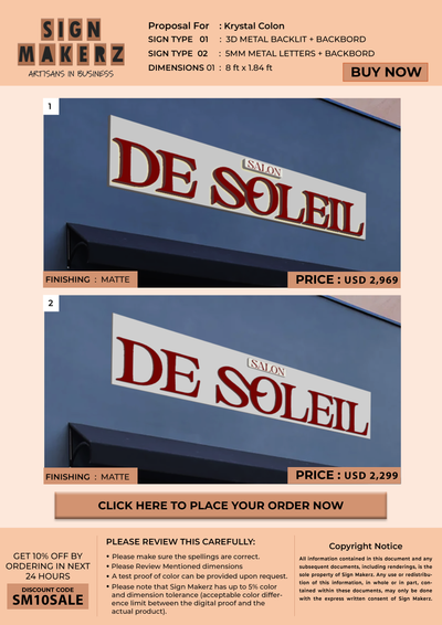 Business signage for Krystal Colon