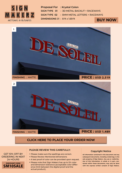 Business signage for Krystal Colon