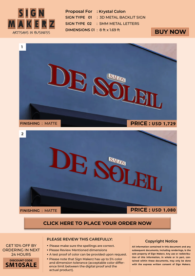 Business signage for Krystal Colon