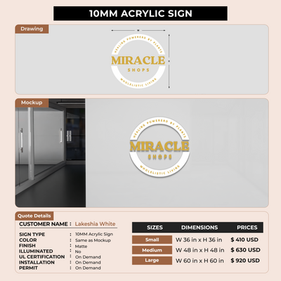 5mm metal sign for Lakeshia White