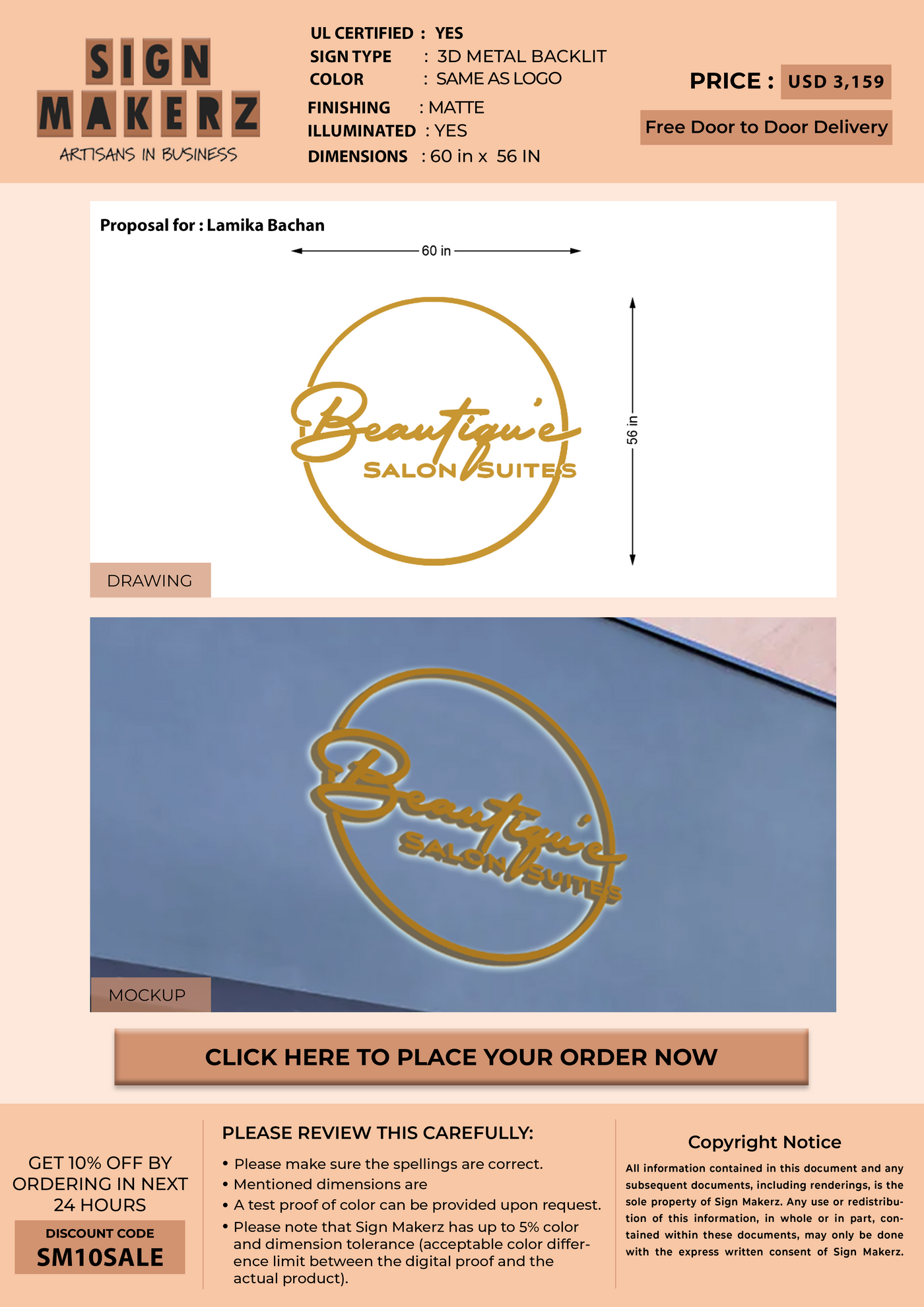 Business Signage for Lamika Bachan
