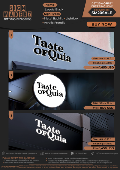 Business Signs For Laquia Black