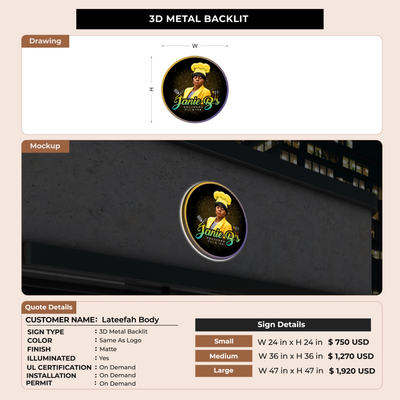 Custom Signs for Lateefah Body