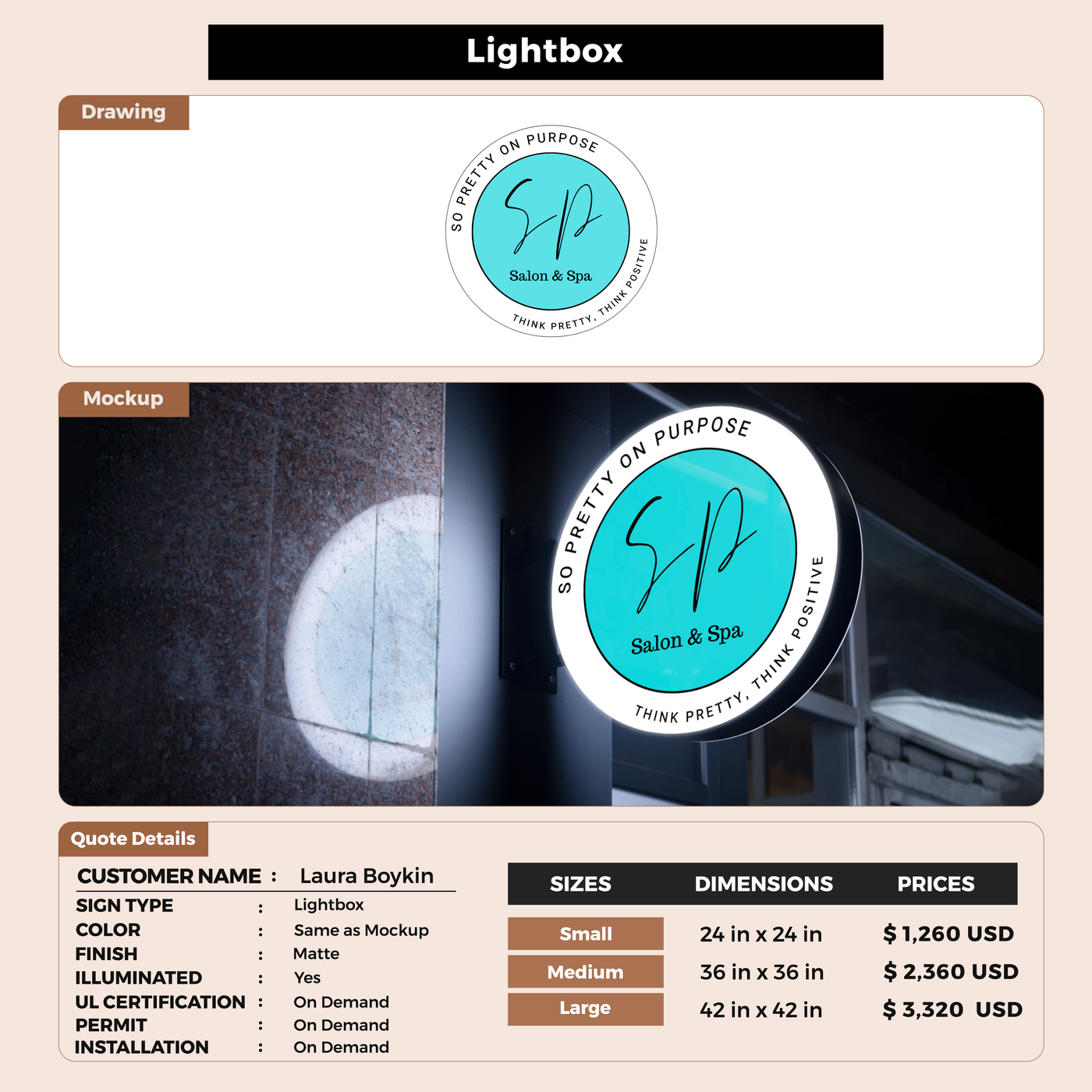 Lightbox Sign for Laura Boykin